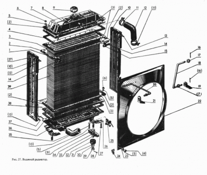 Сердцевина радиатора МТЗ дв. Д-240,243-245 алюминиевая 4-х рядная 70У-1301020 - фото - 1