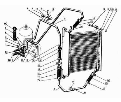Маслопровод МТЗ радиатора масляного в сборе 70-1405100 - фото - 1