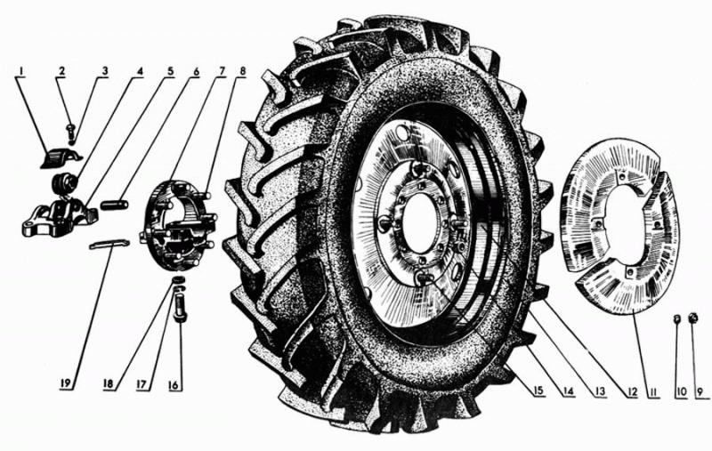 Ступицы задних колес. Покрышки и камеры МТЗ-80 - фото - 1