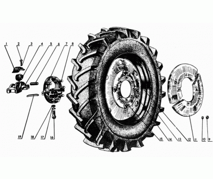 Диск колесный МТЗ задний (8 отверстий) под шину 15.5R38 (16.9R38) DW14Lx38 - фото - 1