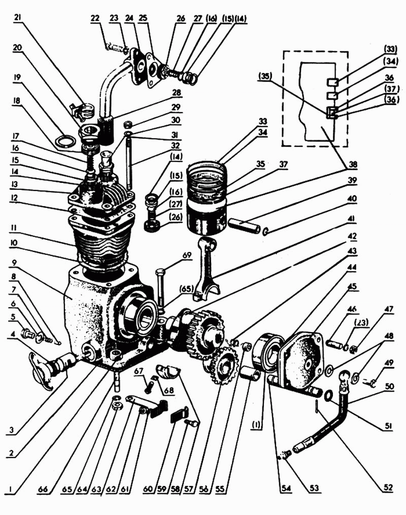 Штуцер Д-245 маслопровода компрессора 240-3509232 - фото - 1