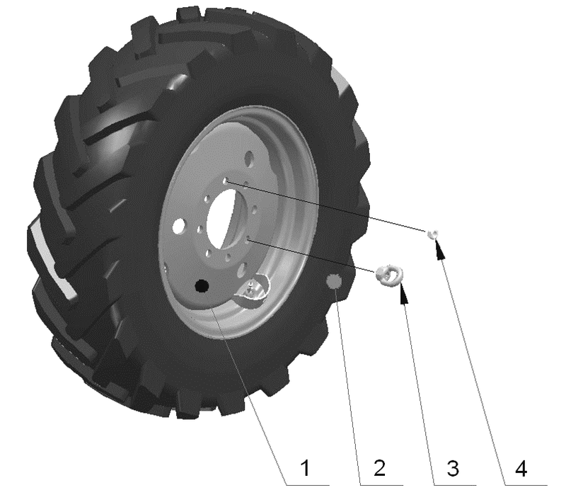 Диск колесный МТЗ-320 задний (5 отверстий) под шину 11.2-16 (12-16) W8x16 - фото - 1